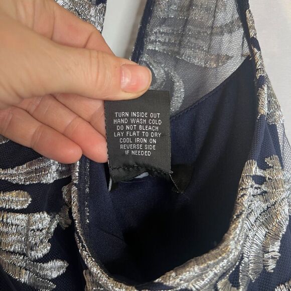 Teeze Me Short Fit & Flare Lace Overlay Mesh Waist Formal Sleeveless Dress 3/4 - Picture 11 of 12